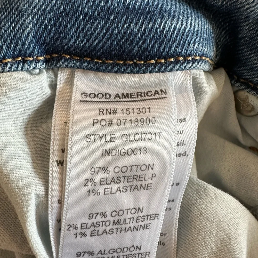 Good American Ripped Blue Skinny Jeans